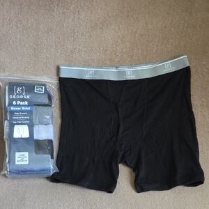 George Men's Black and Gray Boxer Briefs 6 Pack